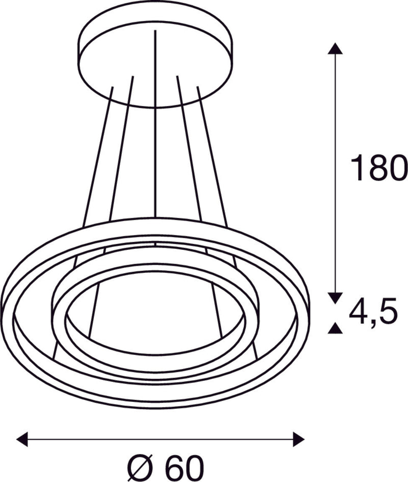 ONE DOUBLE PD PHASE UP/DOWN, Indoor LED pendant light white CCT switch 2700/3000K