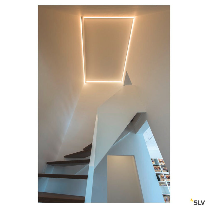 GRAZIA 20, surface mounted profile, LED, flat, grooved, 3m, white
