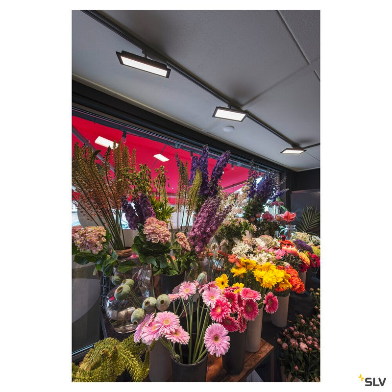 PANEL TRACK square 150x300mm, 1-phase spot, black, 18W 3000K