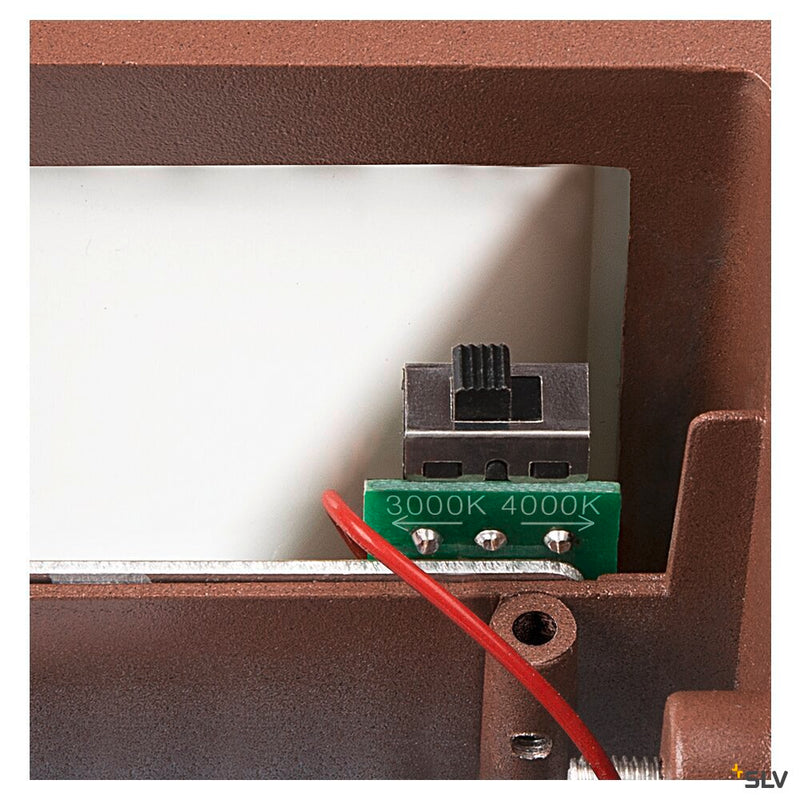 SITRA S WL SINGLE, LED outdoor wall-mounted light, rust coloured, CCT switch 3000/4000K