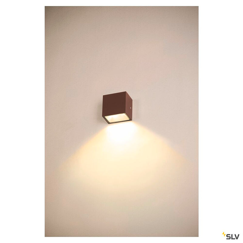 SITRA S WL SINGLE, LED outdoor wall-mounted light, rust coloured, CCT switch 3000/4000K