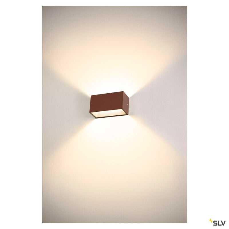 SITRA M WL UP/DOWN, LED outdoor wall-mounted light, rust coloured, CCT switch 3000/4000K