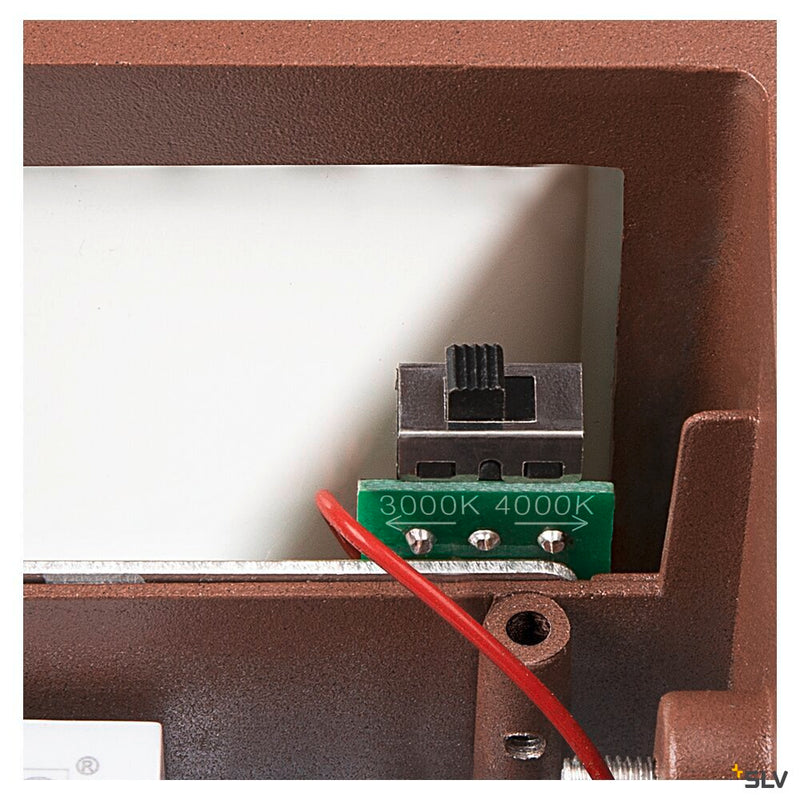 SITRA L WL UP/DOWN, LED outdoor wall-mounted light, rust coloured, CCT switch 3000/4000K