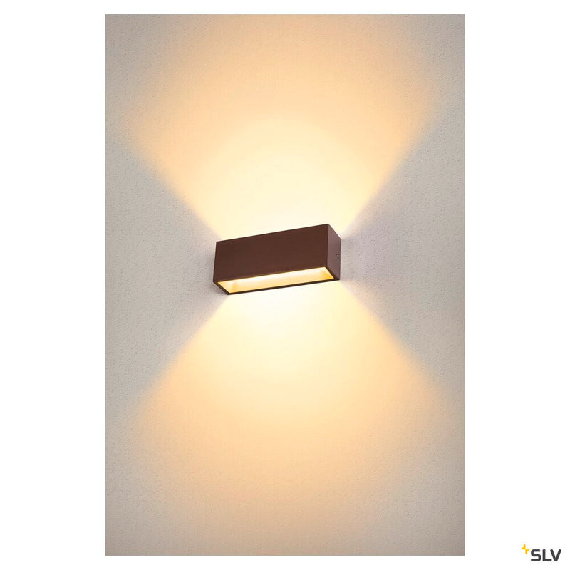 SITRA L WL UP/DOWN, LED outdoor wall-mounted light, rust coloured, CCT switch 3000/4000K