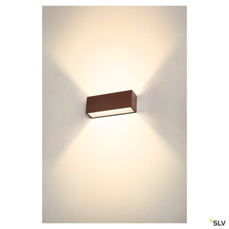 SITRA L WL UP/DOWN, LED outdoor wall-mounted light, rust coloured, CCT switch 3000/4000K