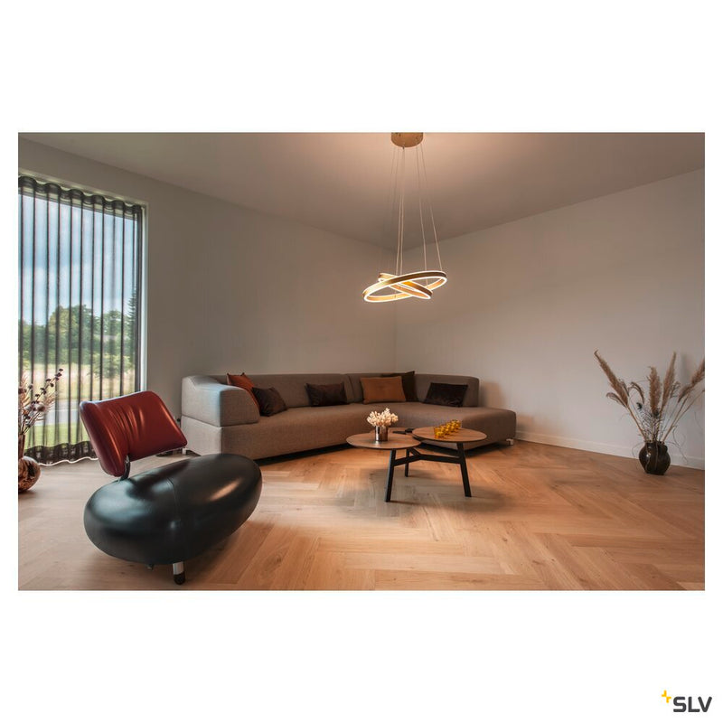 ONE DOUBLE PHASE up/down, brass pendant light, 35W 2700/3000K 130°