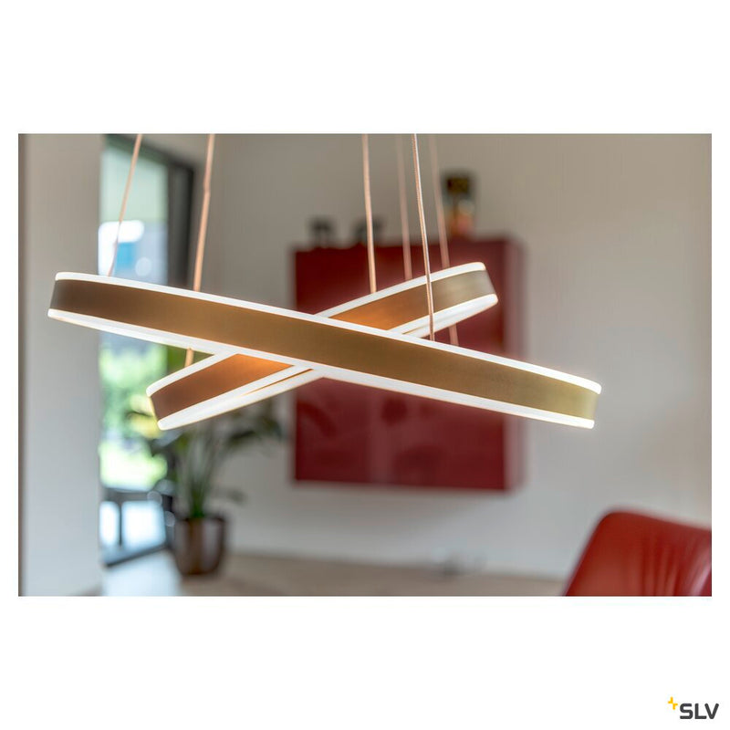 ONE DOUBLE PHASE up/down, brass pendant light, 35W 2700/3000K 130°