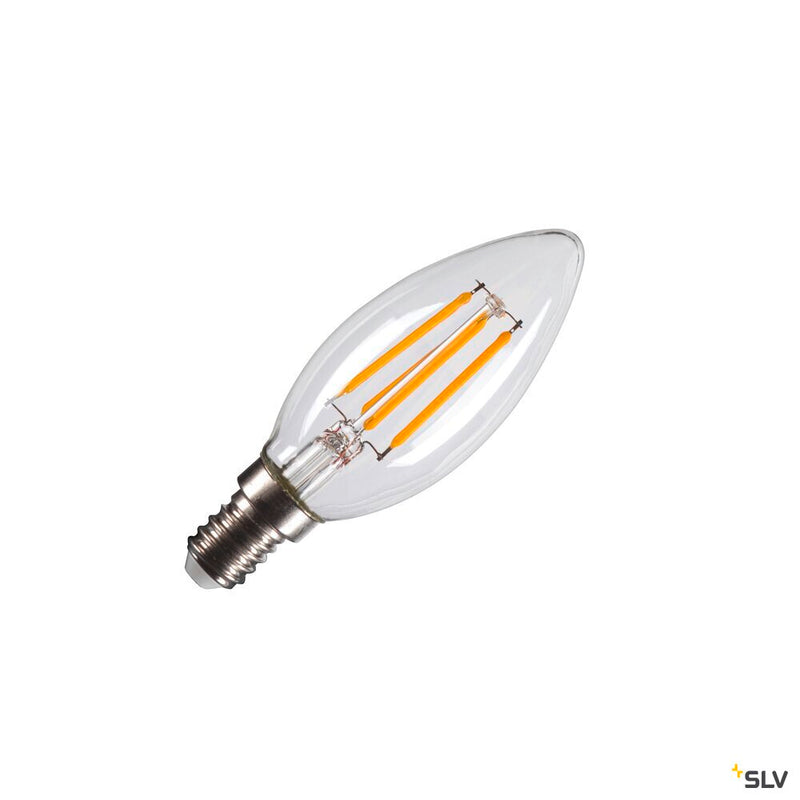 C35 E14, transparent LED light, 4.2W 2700K CRI90 320°