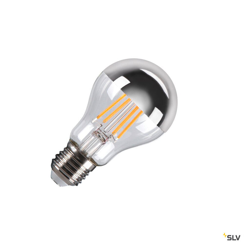 A60 E27 Mirrorhead, chrome LED light, 7.5W 2700K CRI90 180°