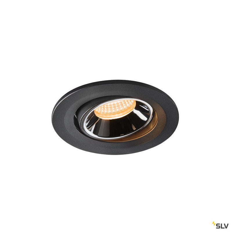NUMINOS MOVE S, black / chrome recessed ceiling light, 3000K 20°