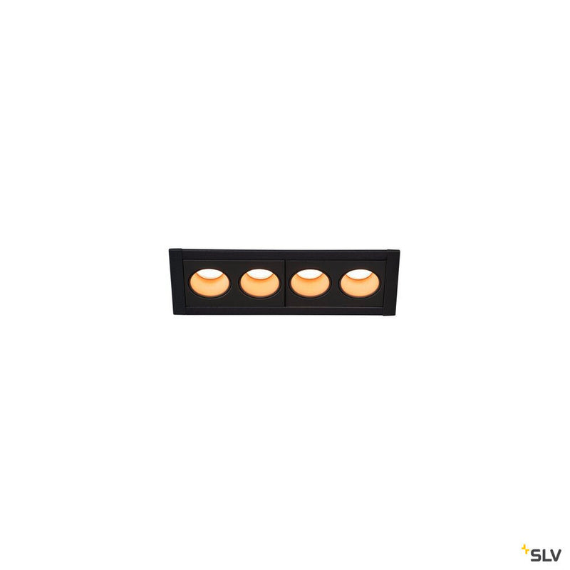 MILANDOS 4, black recessed ceiling light, 2700K 45°