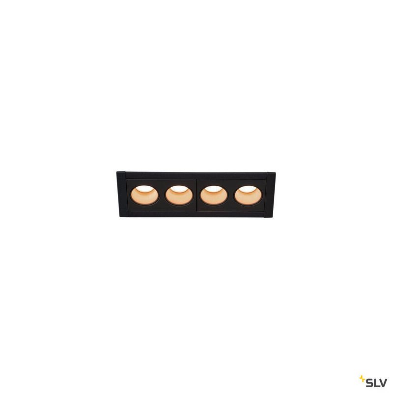 MILANDOS 4, black recessed ceiling light, 3000K 45°