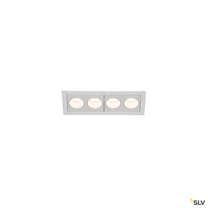 MILANDOS 4, white recessed ceiling light, 3000K 45°