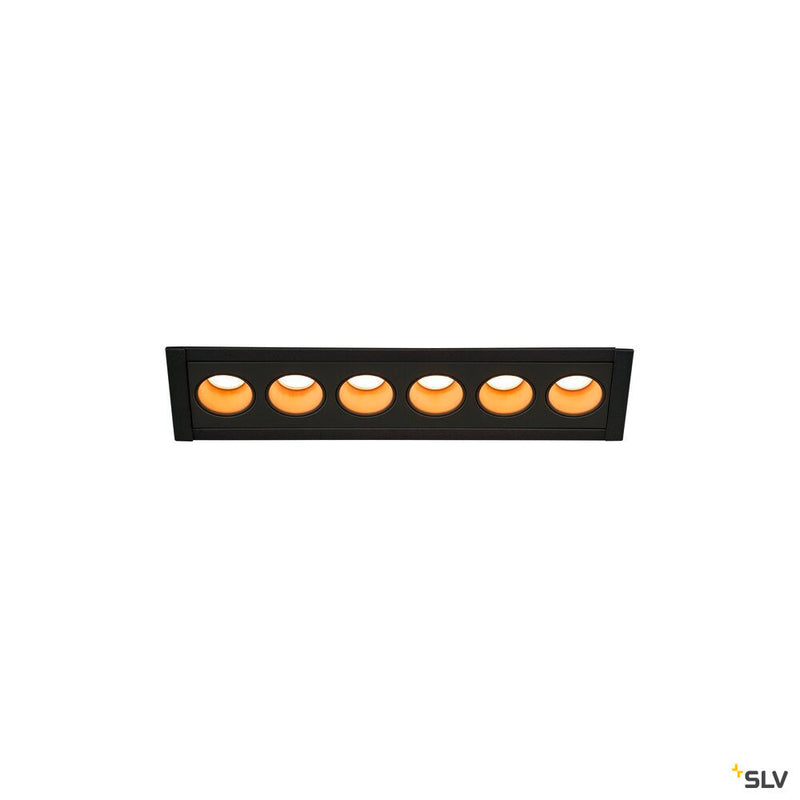 MILANDOS 6, black recessed ceiling light, 2700K 45°