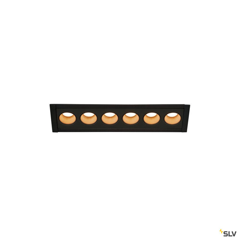 MILANDOS 6, black recessed ceiling light, 3000K 45°