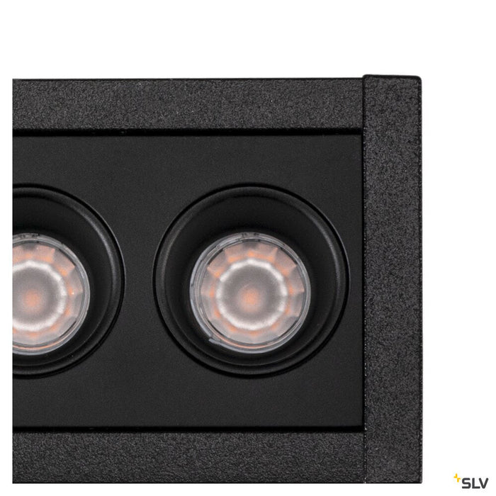 MILANDOS 6, black recessed ceiling light, 3000K 45°