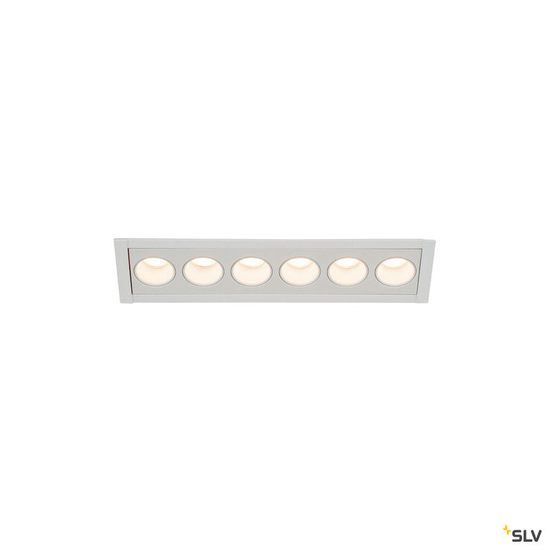 MILANDOS 6, white recessed ceiling light, 3000K 45°
