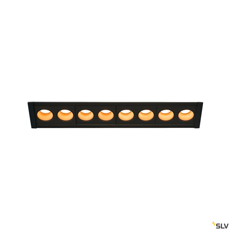 MILANDOS 8, black recessed ceiling light, 2700K 45°