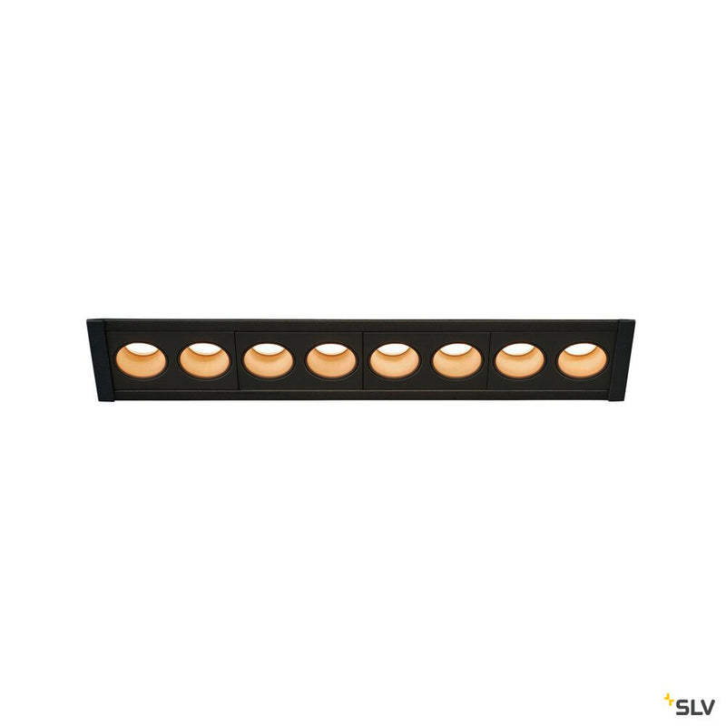 MILANDOS 8, black recessed ceiling light, 3000K 45°