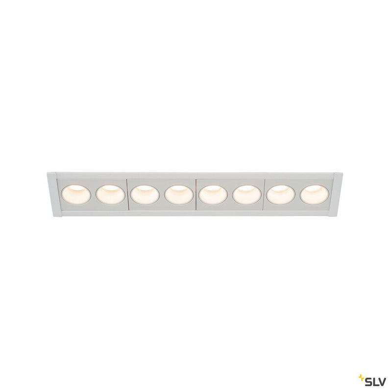 MILANDOS 8, white recessed ceiling light, 3000K 45°