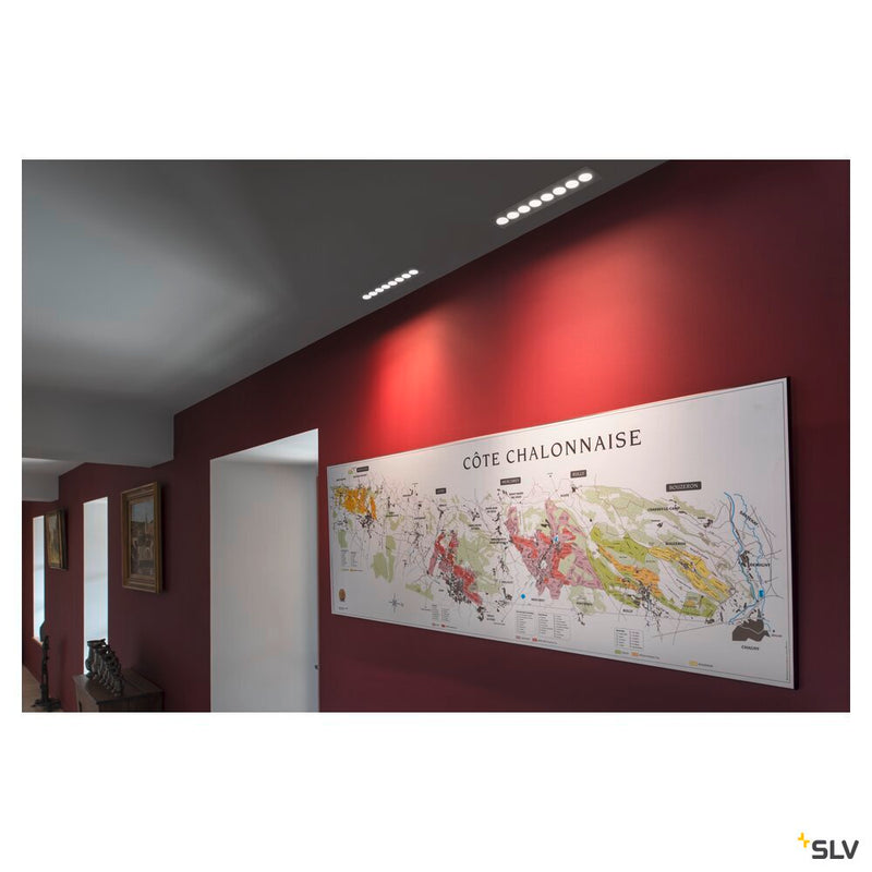MILANDOS 8, white recessed ceiling light, 3000K 45°