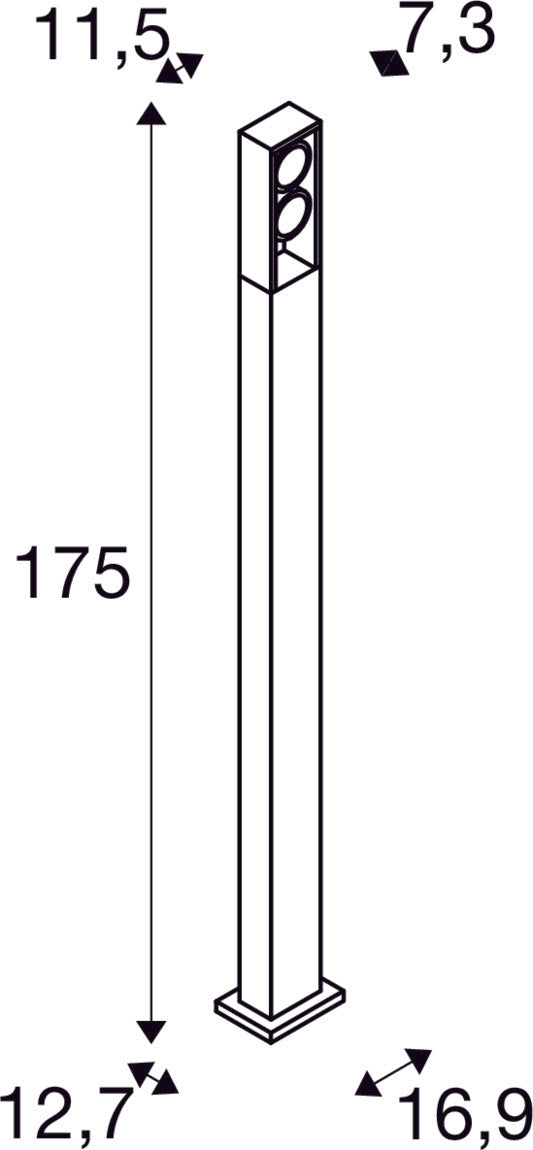 ESKINA FRAME 175 Pole double, anthracite free-standing lamp, 27W 3000/4000K 95°
