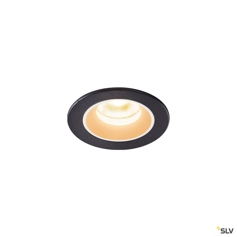 NUMINOS XS, black / white recessed ceiling light, 3000K 55°