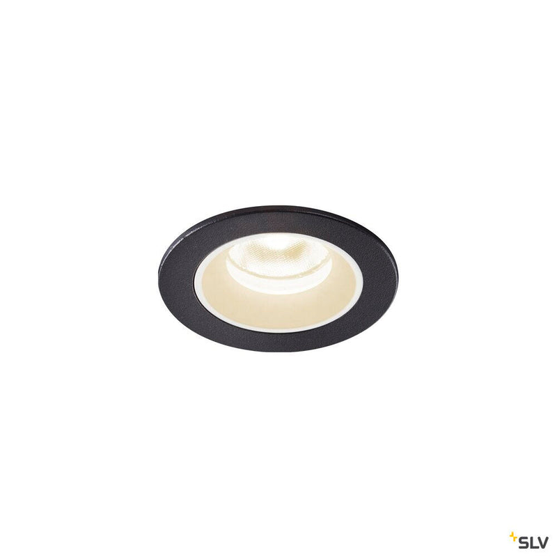 NUMINOS XS, black / white recessed ceiling light, 4000K 40°