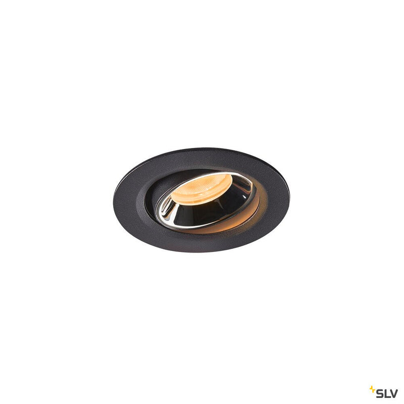 NUMINOS MOVE XS, black / chrome recessed ceiling light, 3000K 55°