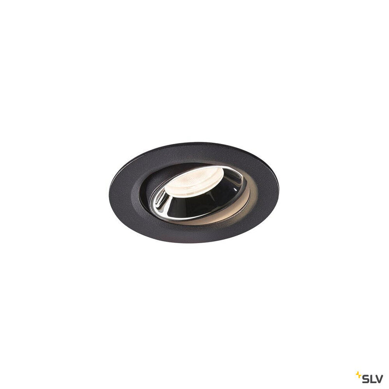 NUMINOS MOVE XS, black / chrome recessed ceiling light, 4000K 20°