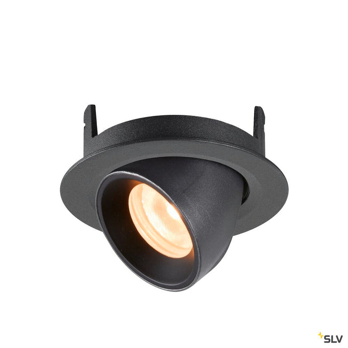 NUMINOS GIMBLE XS, black recessed ceiling light, 2700K 20°