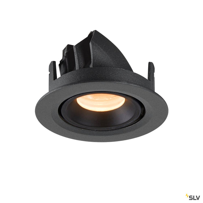 NUMINOS GIMBLE XS, black recessed ceiling light, 2700K 20°