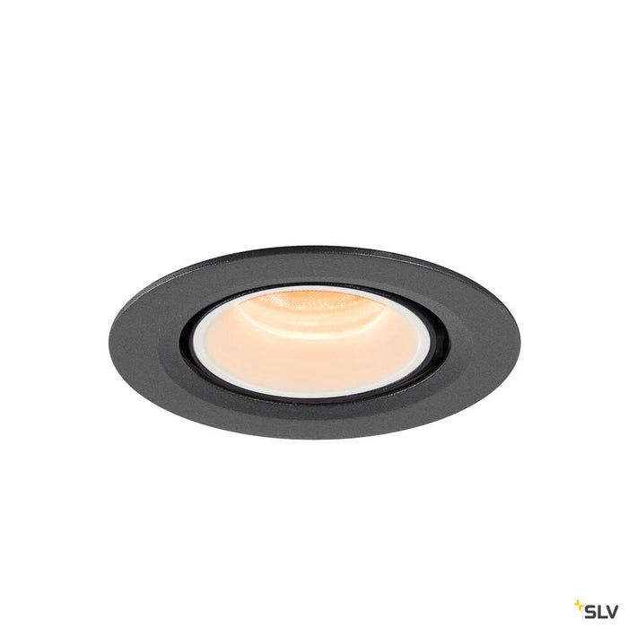 NUMINOS GIMBLE XS, black / white recessed ceiling light, 2700K 20°