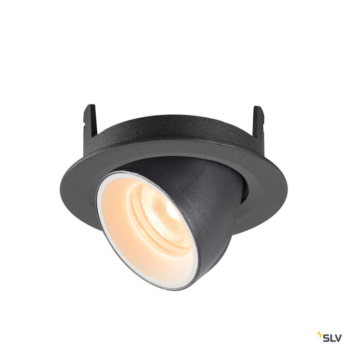 NUMINOS GIMBLE XS, black / white recessed ceiling light, 2700K 20°