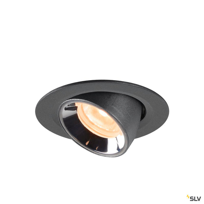 NUMINOS GIMBLE XS, black / chrome recessed ceiling light, 2700K 20°