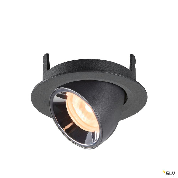 NUMINOS GIMBLE XS, black / chrome recessed ceiling light, 2700K 20°