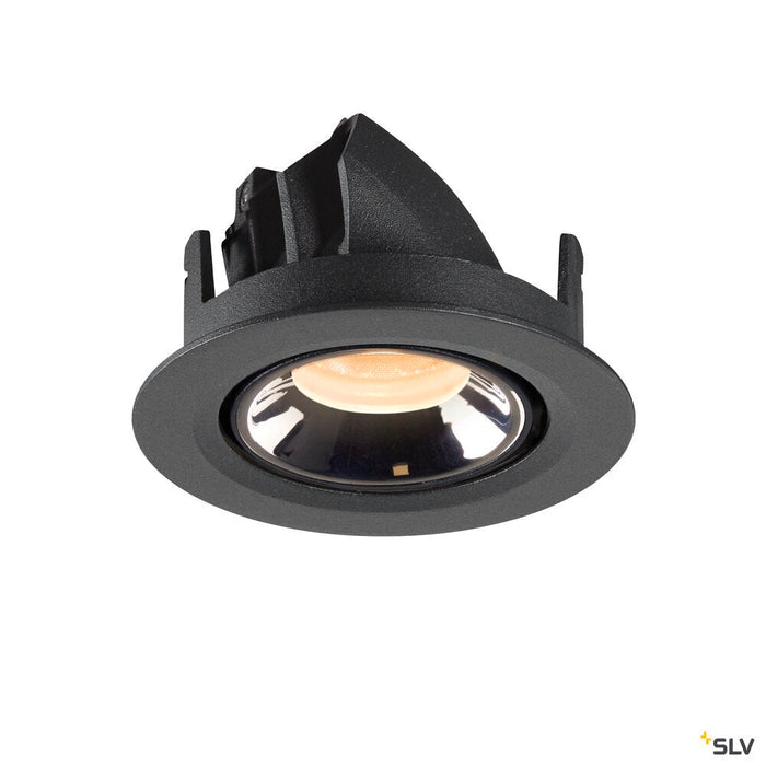 NUMINOS GIMBLE XS, black / chrome recessed ceiling light, 2700K 20°