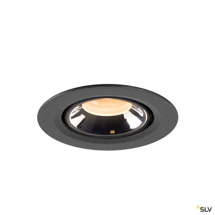 NUMINOS GIMBLE XS, black / chrome recessed ceiling light, 2700K 40°