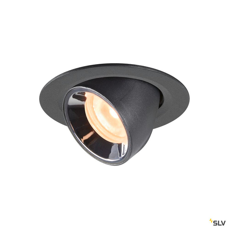 NUMINOS GIMBLE XS, black / chrome recessed ceiling light, 2700K 55°