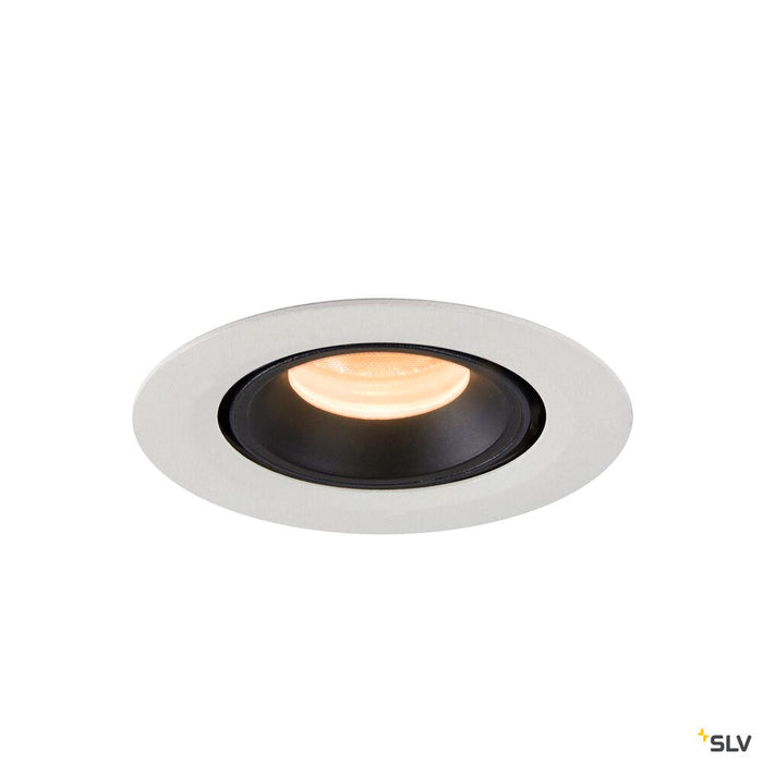 NUMINOS GIMBLE XS, white / black recessed ceiling light, 2700K 20°