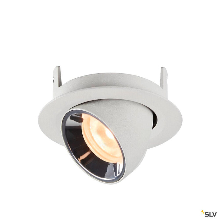 NUMINOS GIMBLE XS, white / chrome recessed ceiling light, 2700K 20°