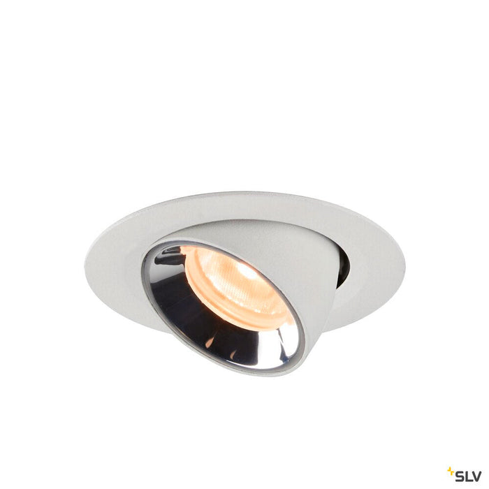 NUMINOS GIMBLE XS, white / chrome recessed ceiling light, 2700K 40°