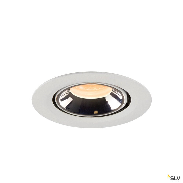 NUMINOS GIMBLE XS, white / chrome recessed ceiling light, 2700K 40°