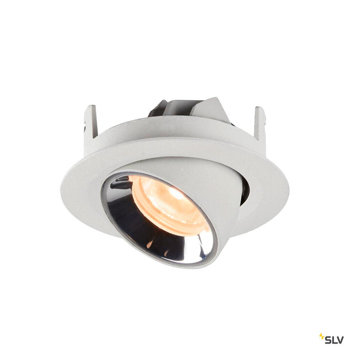 NUMINOS GIMBLE XS, white / chrome recessed ceiling light, 2700K 40°