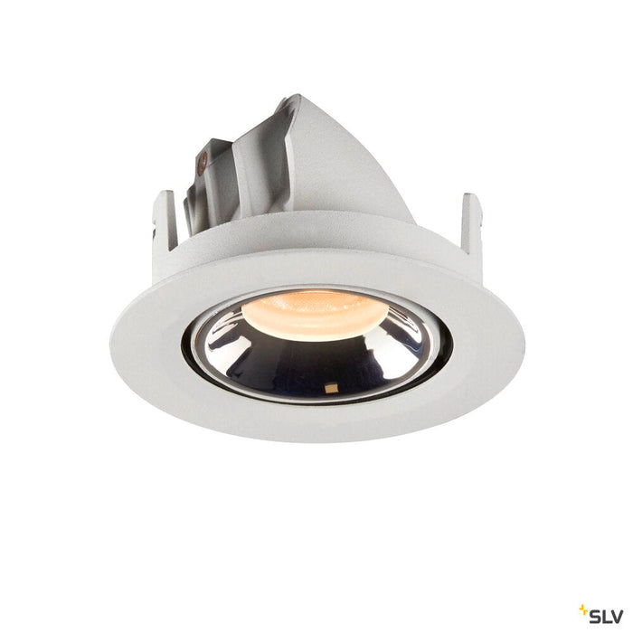 NUMINOS GIMBLE XS, white / chrome recessed ceiling light, 2700K 40°