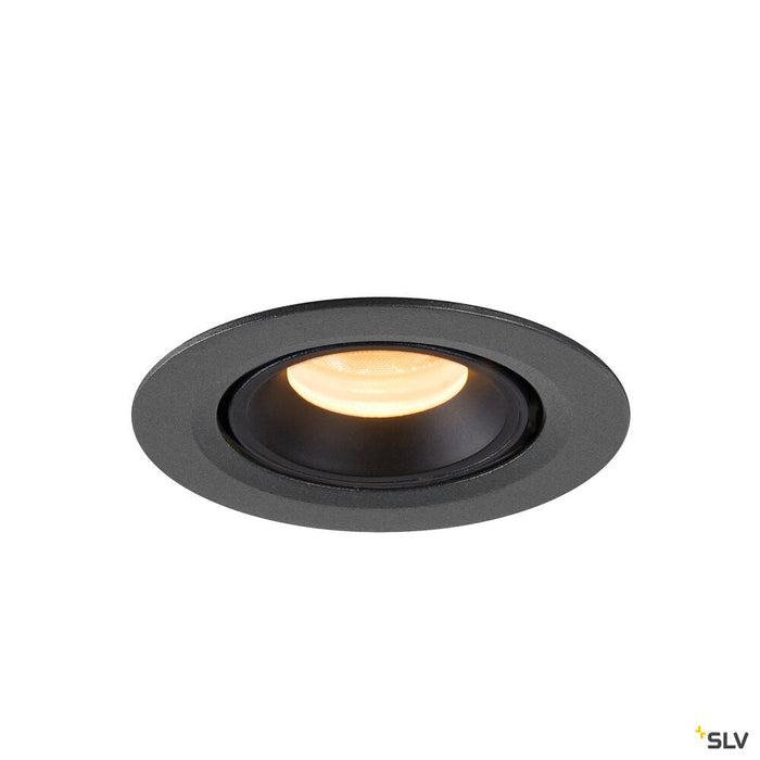 NUMINOS GIMBLE XS, black recessed ceiling light, 3000K 20°