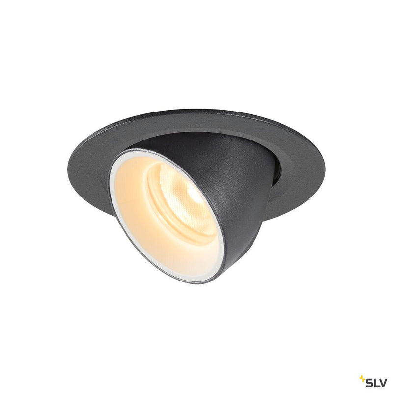 NUMINOS GIMBLE XS, black / white recessed ceiling light, 3000K 20°