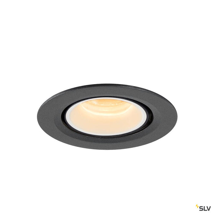 NUMINOS GIMBLE XS, black / white recessed ceiling light, 3000K 20°