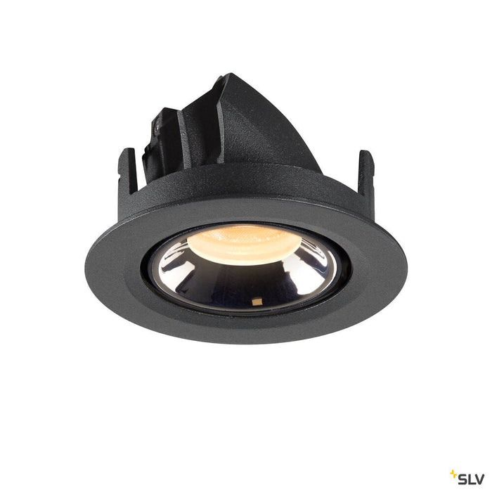 NUMINOS GIMBLE XS, black / chrome recessed ceiling light, 3000K 20°