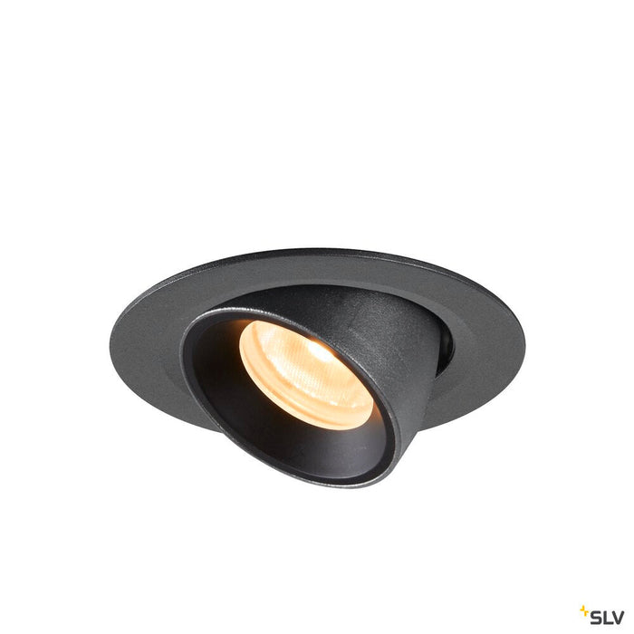 NUMINOS GIMBLE XS, black recessed ceiling light, 3000K 55°